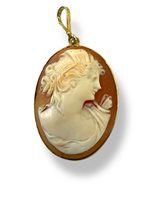 Pendant Mandile 1922 Woman Cammei  in Silver Conchiglia 2MCICM106